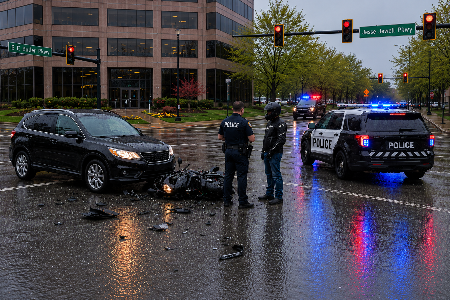 Gainesville Georgia motorbike accident scene - The Roth Firm